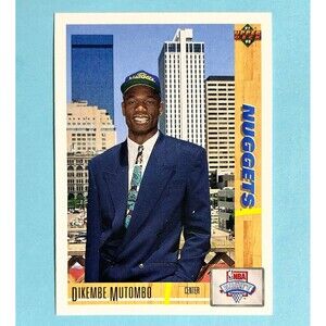 1991-92 Dikembe Mutombo Upper Deck #3 RC Rookie NBA Draft Denver Nuggets